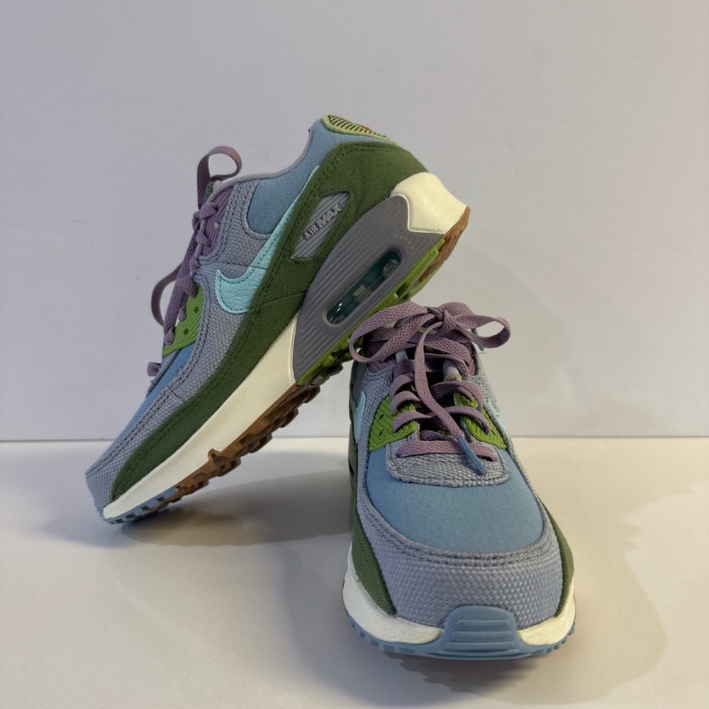 *Nike Air Max 90 SE Low Sun Club Worn Blue Treeline DQ4016400 Pick Size 6.5Y